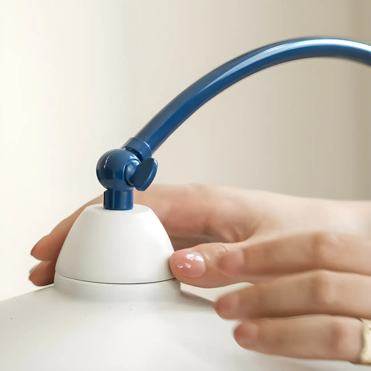 Contemporary Iron Arc Table Lamp in White for Living Room