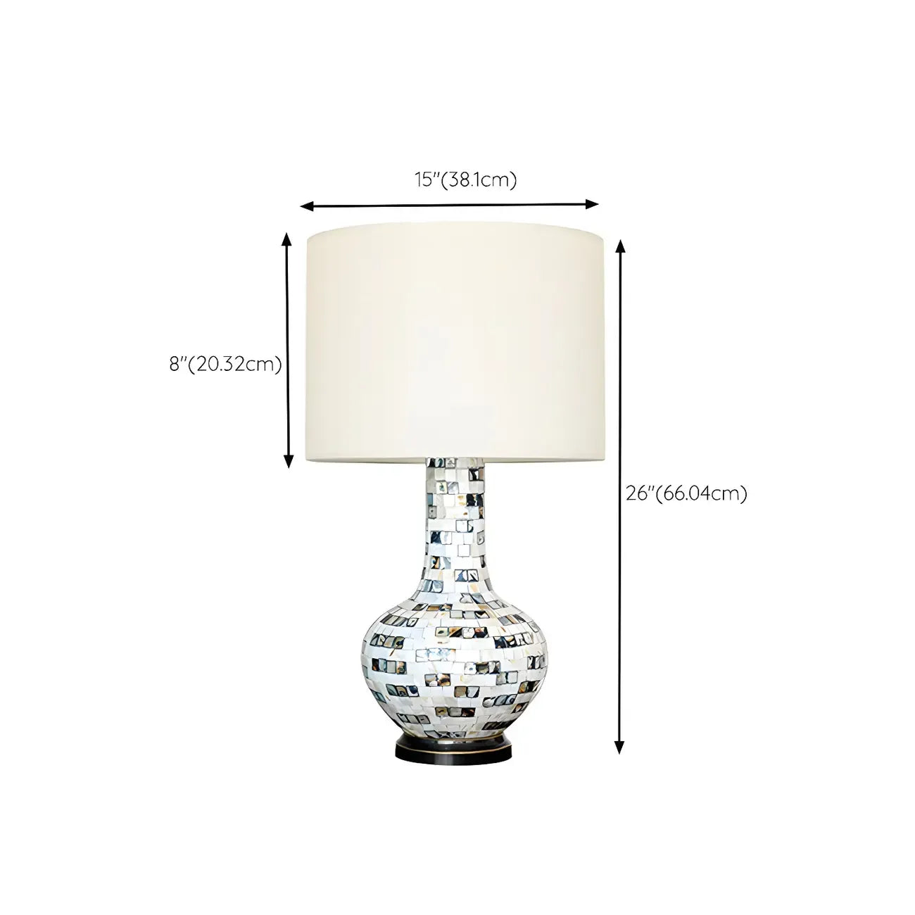 Scandinavian Shell Mosaic Table Lamp in White for Home