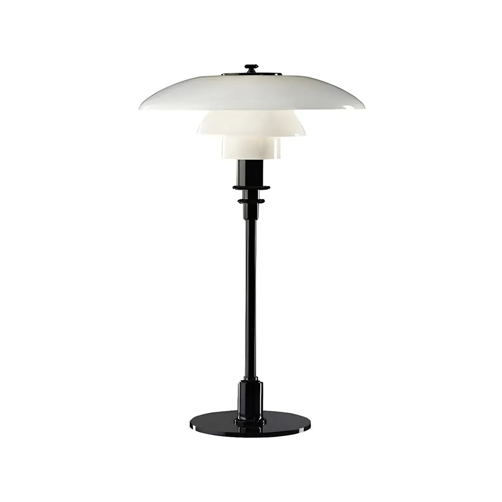 Modern White Glass Cone Table Lamp for Residential