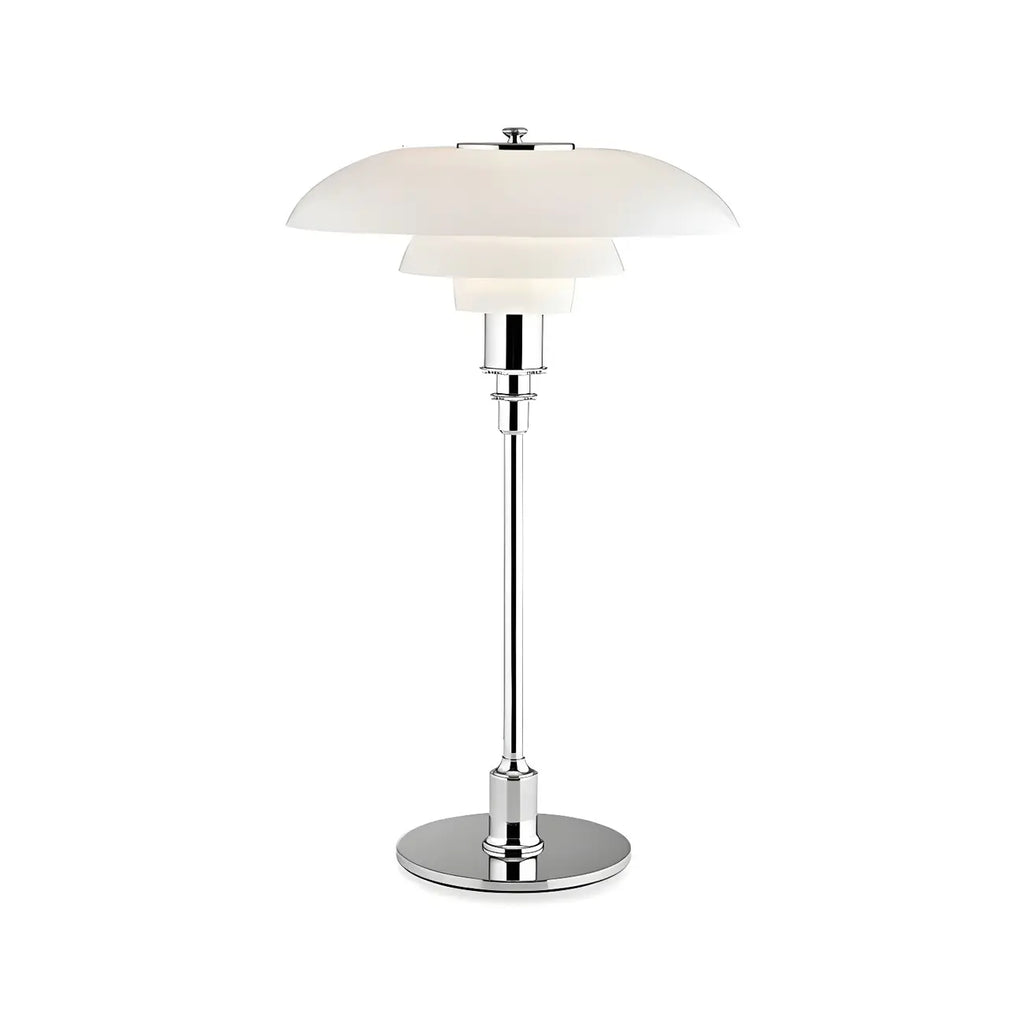 Modern White Glass Cone Table Lamp for Residential