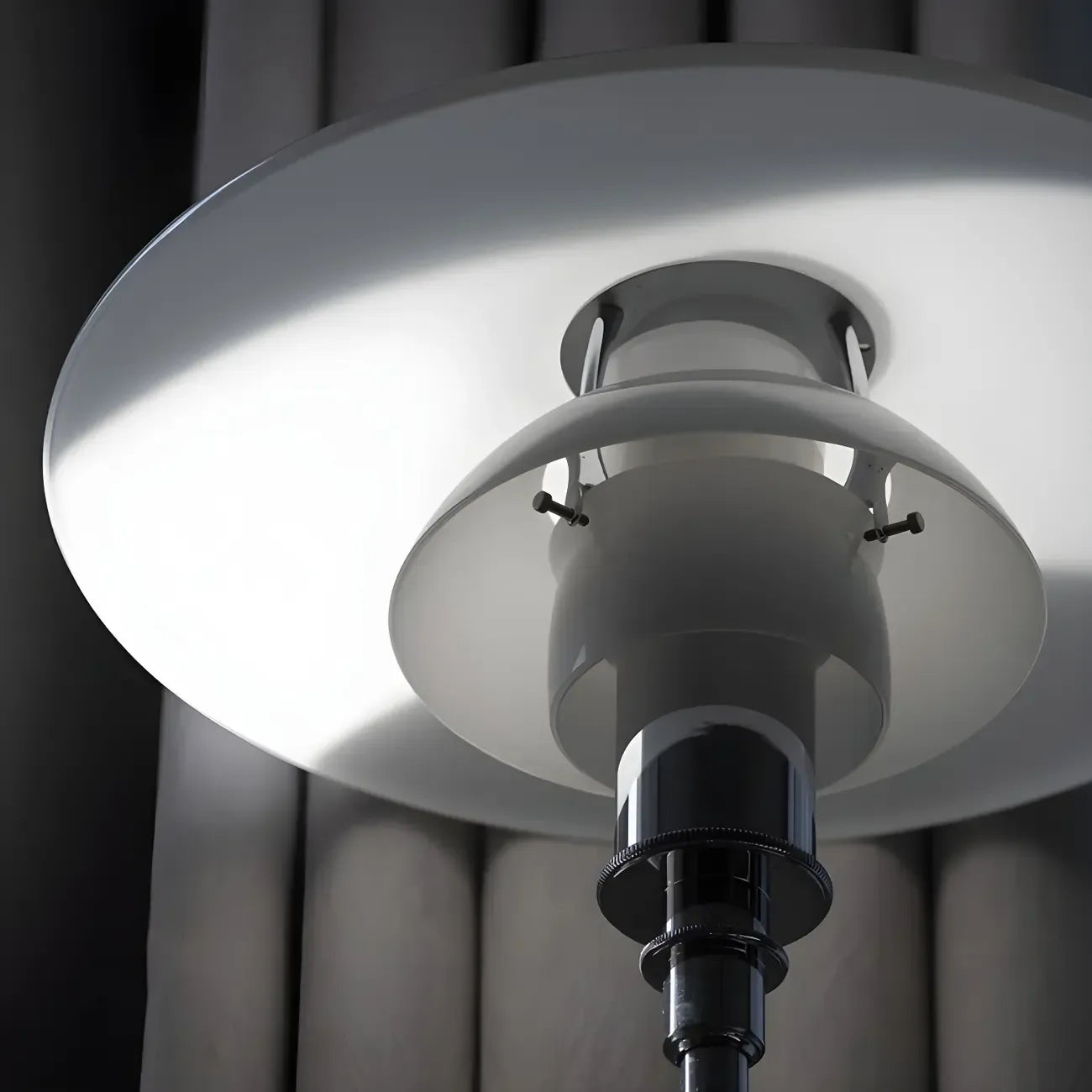 Modern White Glass Cone Table Lamp for Residential