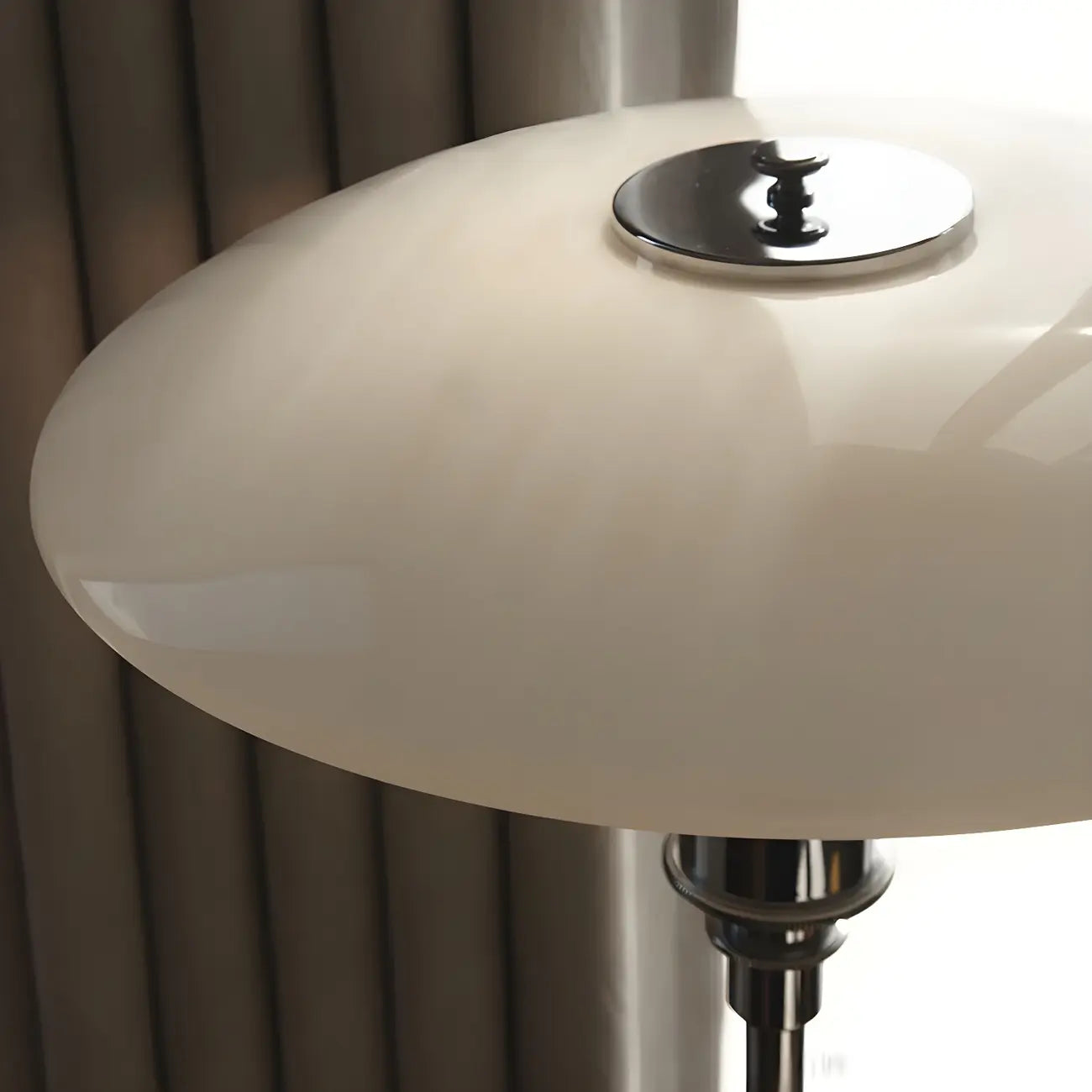 Modern White Glass Cone Table Lamp for Residential