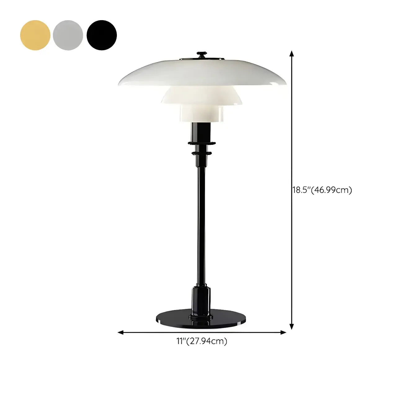 Modern White Glass Cone Table Lamp for Residential