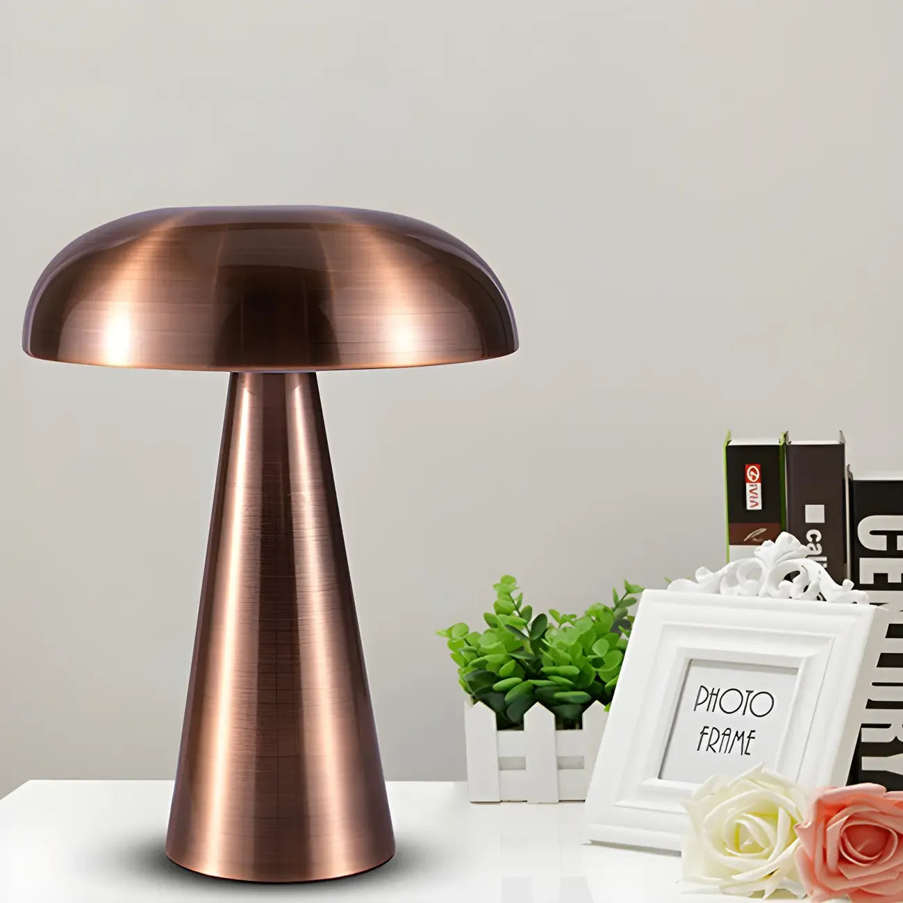 Contemporary Brass Table Lamp Rechargeable Power for Home