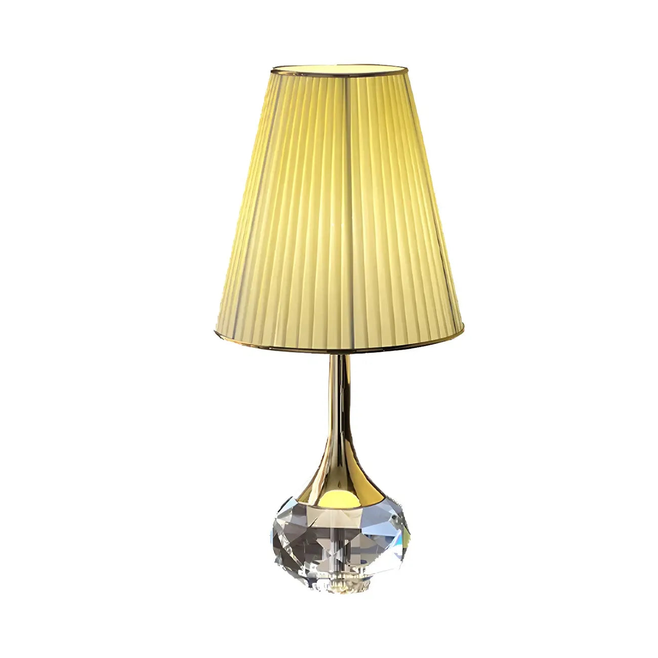 Elegant Pleated Shade Crystal Table Lamp for Living Room