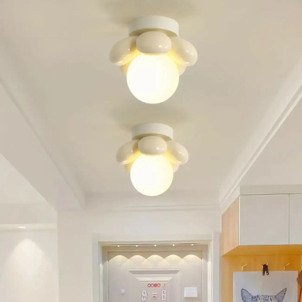 5 to 9 Inch Bi-pin Globe Semi Flush Ceiling Light for Home