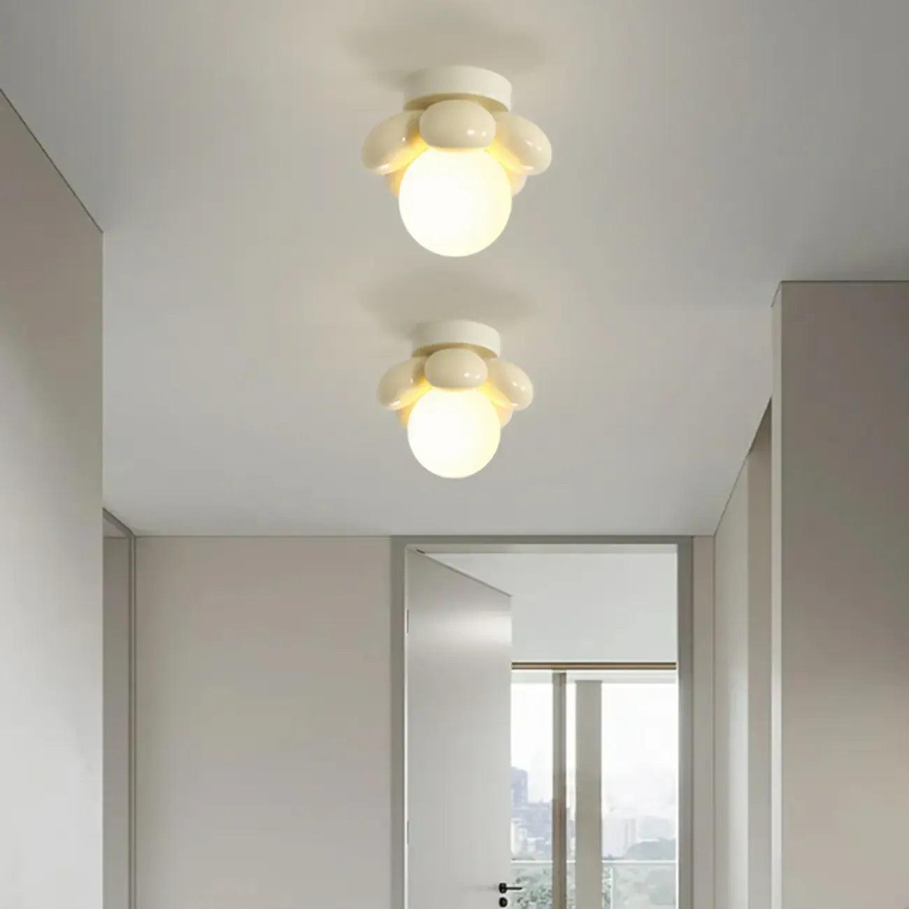 5 to 9 Inch Bi-pin Globe Semi Flush Ceiling Light for Home