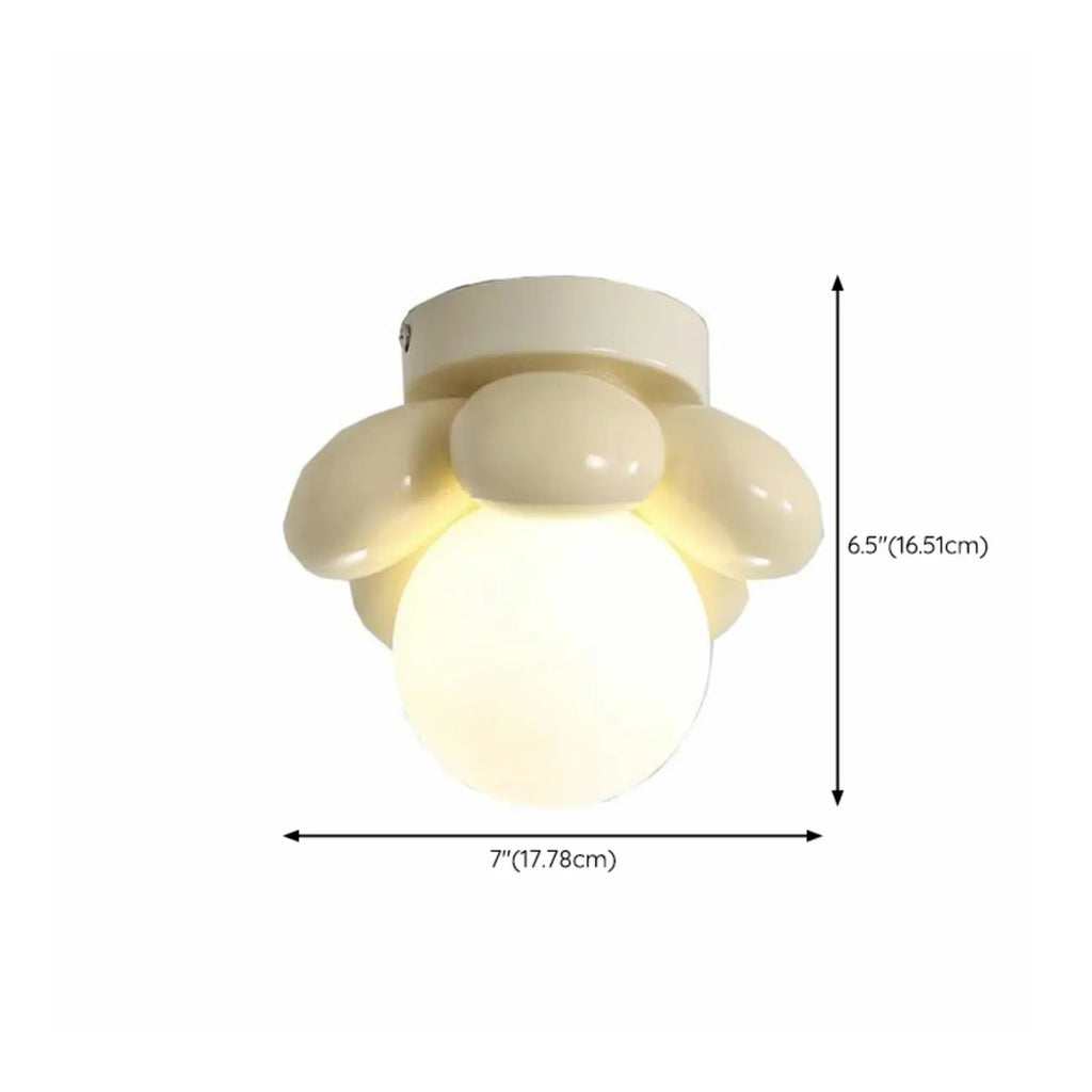 5 to 9 Inch Bi-pin Globe Semi Flush Ceiling Light for Home
