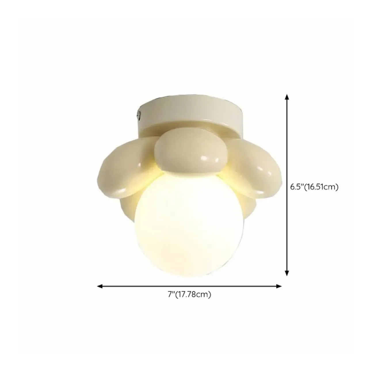 5 to 9 Inch Bi-pin Globe Semi Flush Ceiling Light for Home
