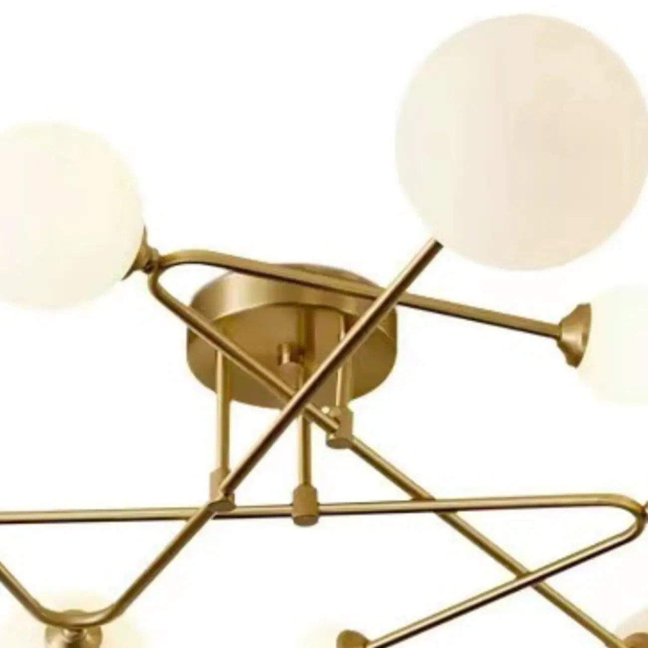 Modern Large Gold Glass Globe Semi Flush Ceiling Lights