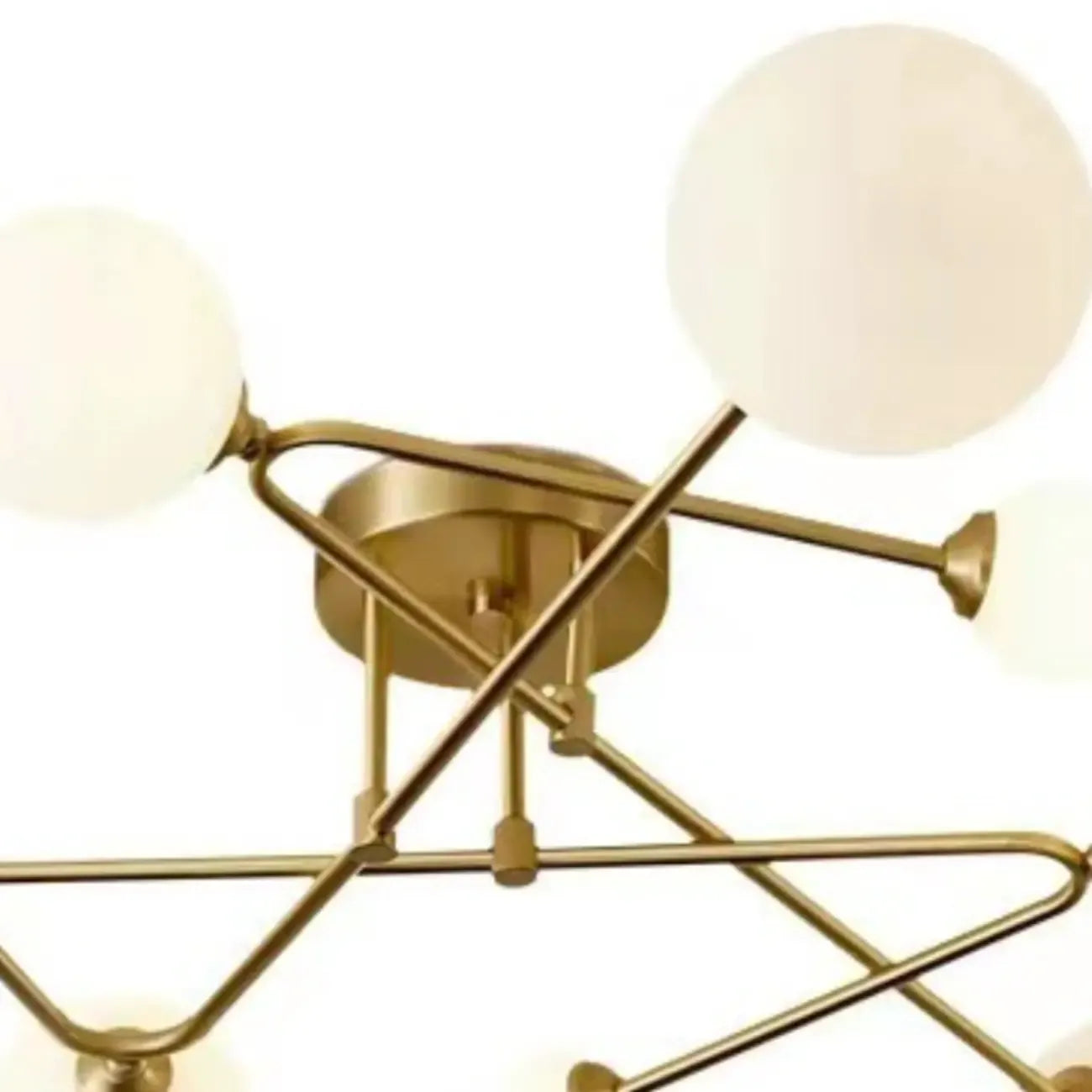 Modern Large Gold Glass Globe Semi Flush Ceiling Lights