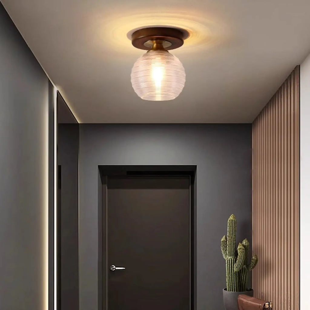 5 to 9 Inch Indoor Semi Flush Ceiling Light with Glass Shade