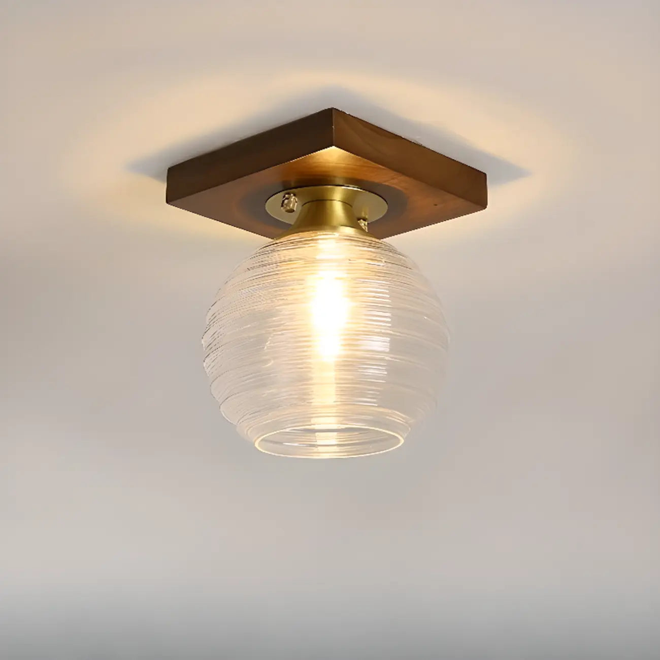 5 to 9 Inch Indoor Semi Flush Ceiling Light with Glass Shade