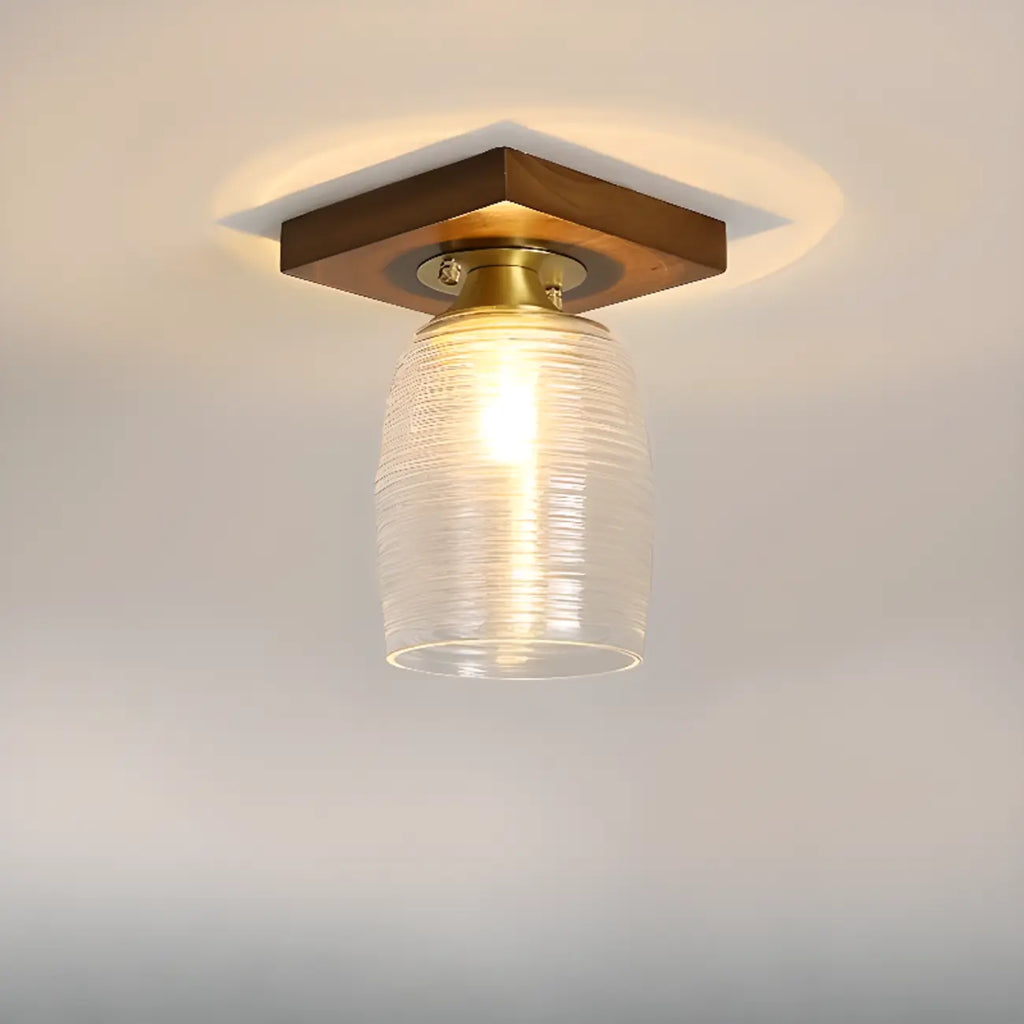 5 to 9 Inch Indoor Semi Flush Ceiling Light with Glass Shade