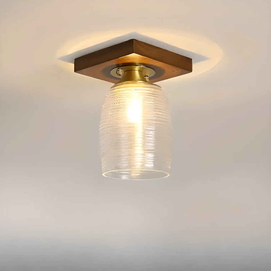 5 to 9 Inch Indoor Semi Flush Ceiling Light with Glass Shade