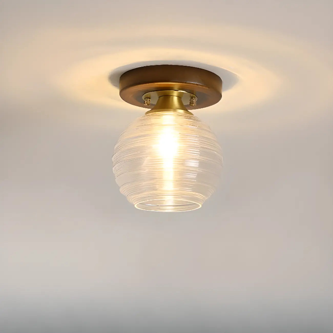 5 to 9 Inch Indoor Semi Flush Ceiling Light with Glass Shade