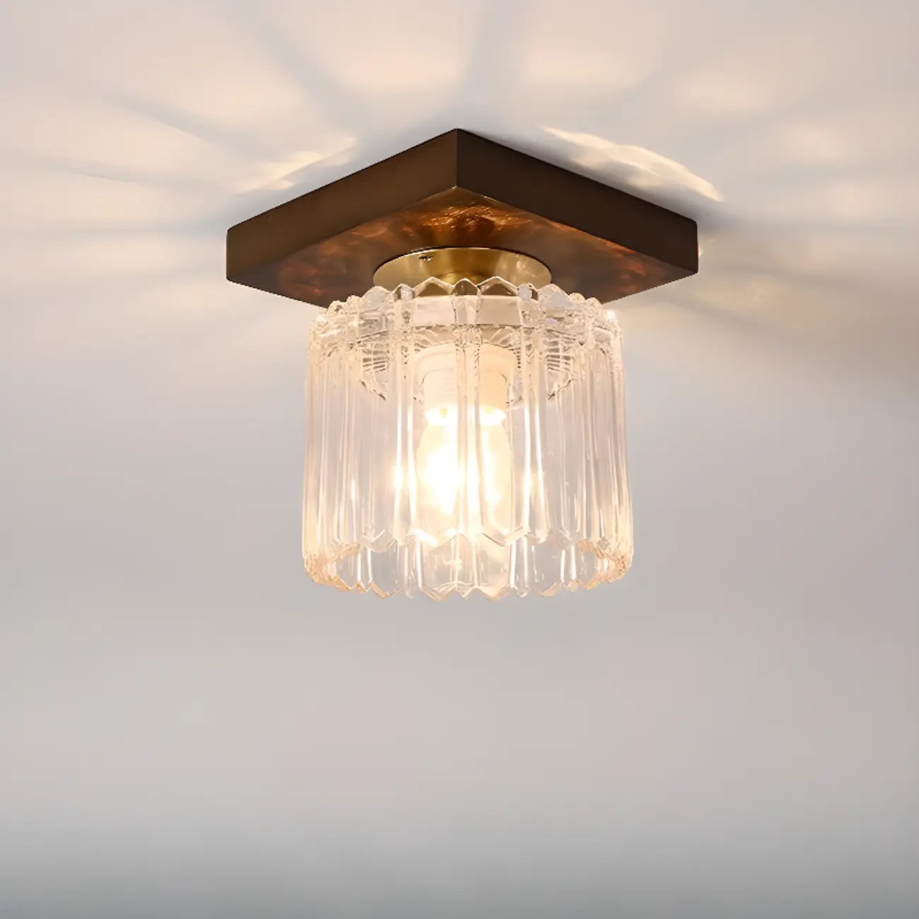 5 to 9 Inch Indoor Semi Flush Ceiling Light with Glass Shade