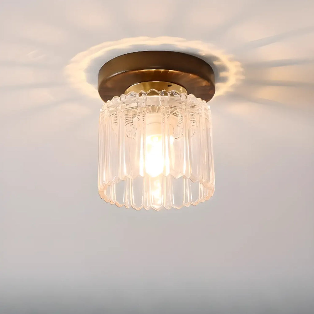 5 to 9 Inch Indoor Semi Flush Ceiling Light with Glass Shade