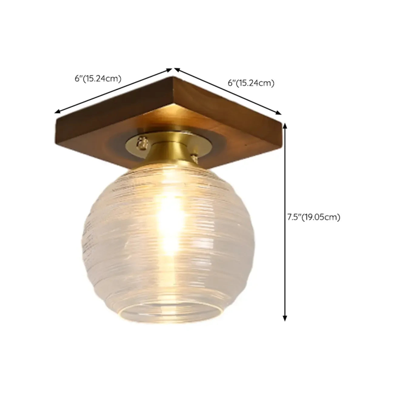 5 to 9 Inch Indoor Semi Flush Ceiling Light with Glass Shade