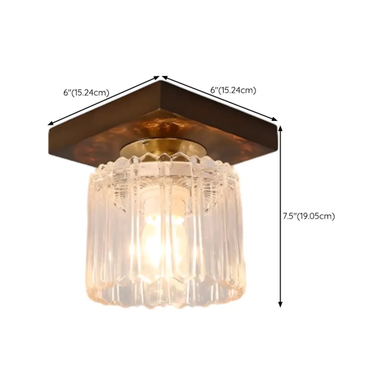 5 to 9 Inch Indoor Semi Flush Ceiling Light with Glass Shade