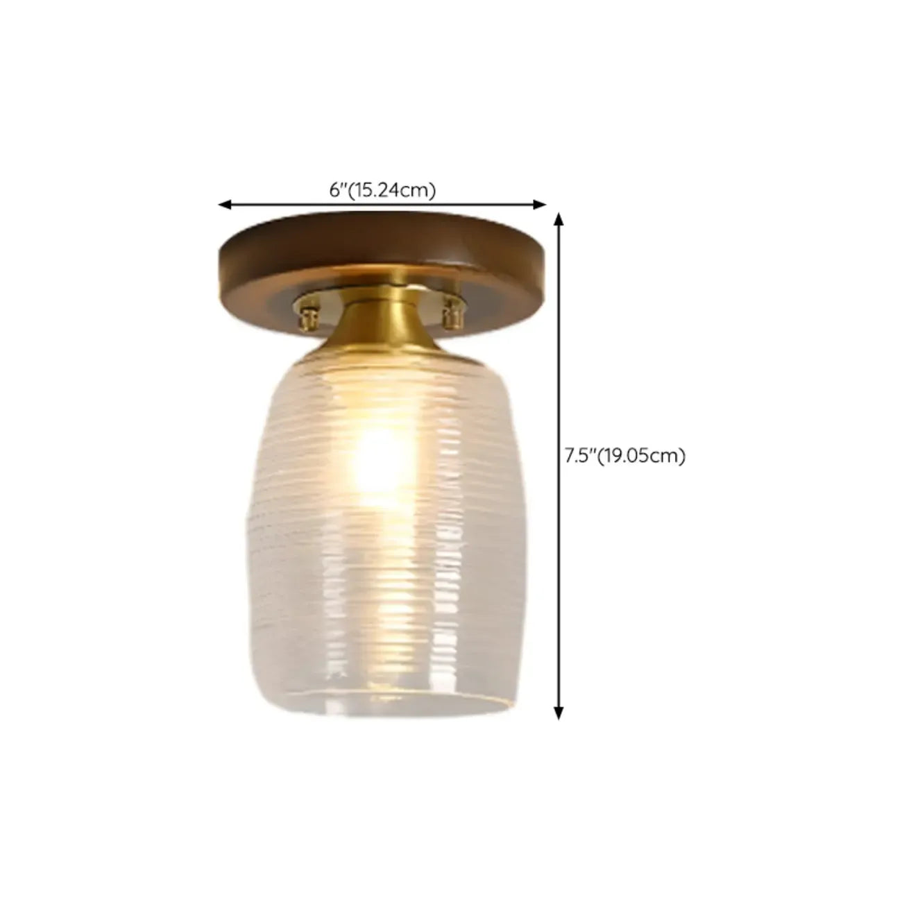 5 to 9 Inch Indoor Semi Flush Ceiling Light with Glass Shade
