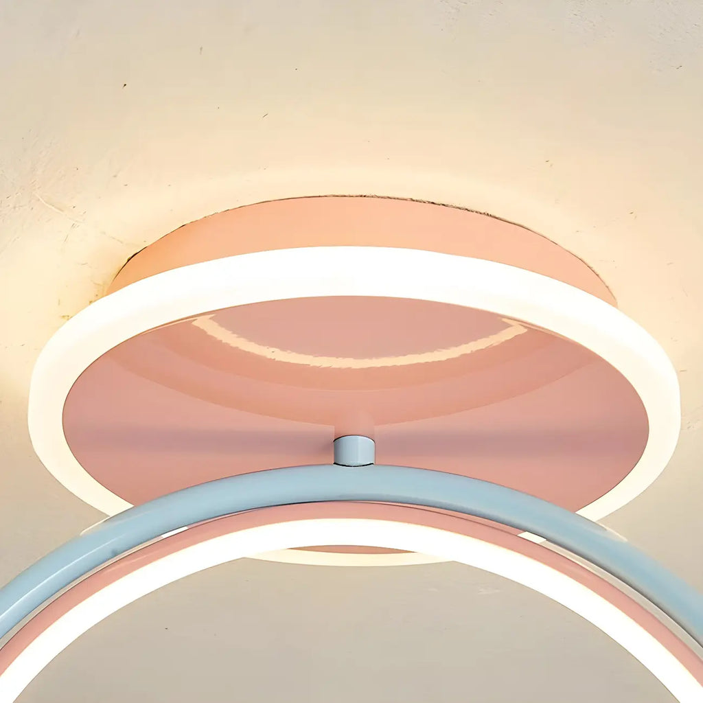 Kids Dimmable Semi-Flush Mount Ceiling Light for Bedroom