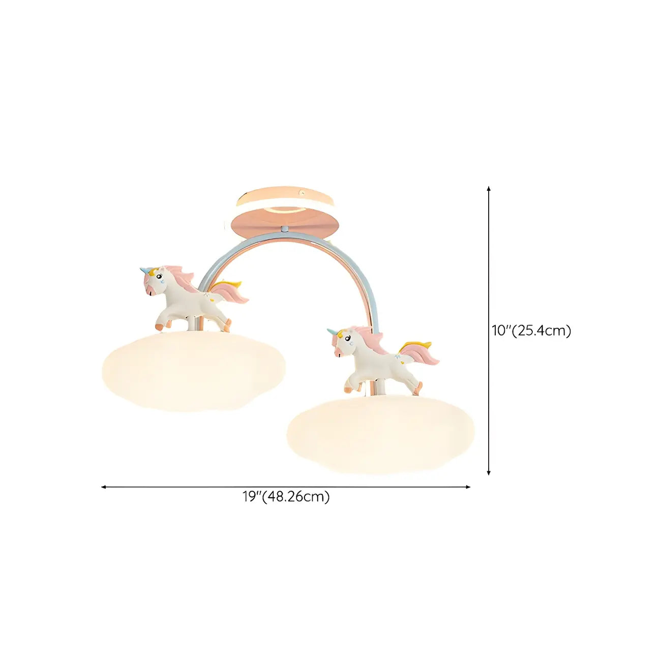 Kids Dimmable Semi-Flush Mount Ceiling Light for Bedroom