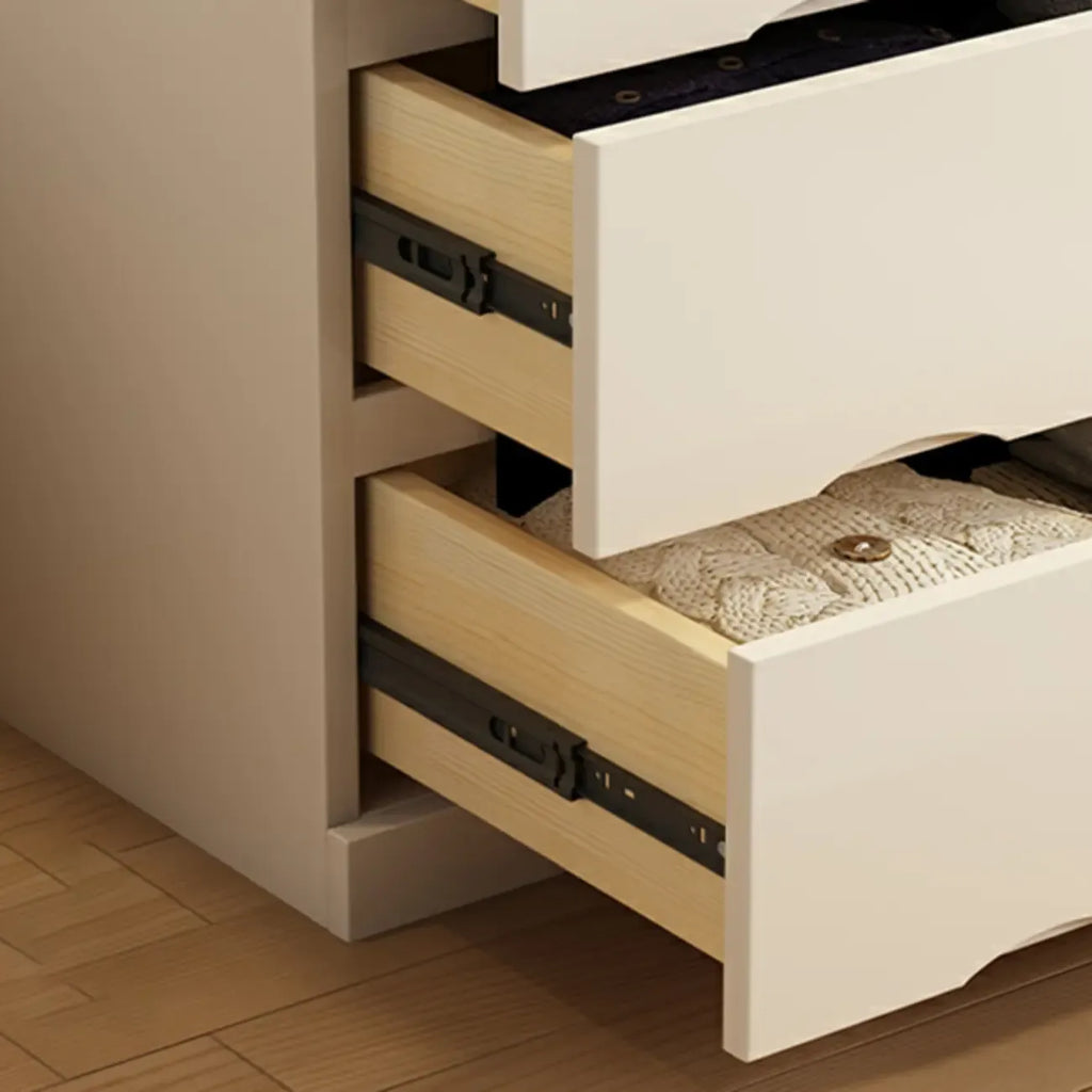 Classic White Wooden Dresser with Silent Drawers for Bedroom
