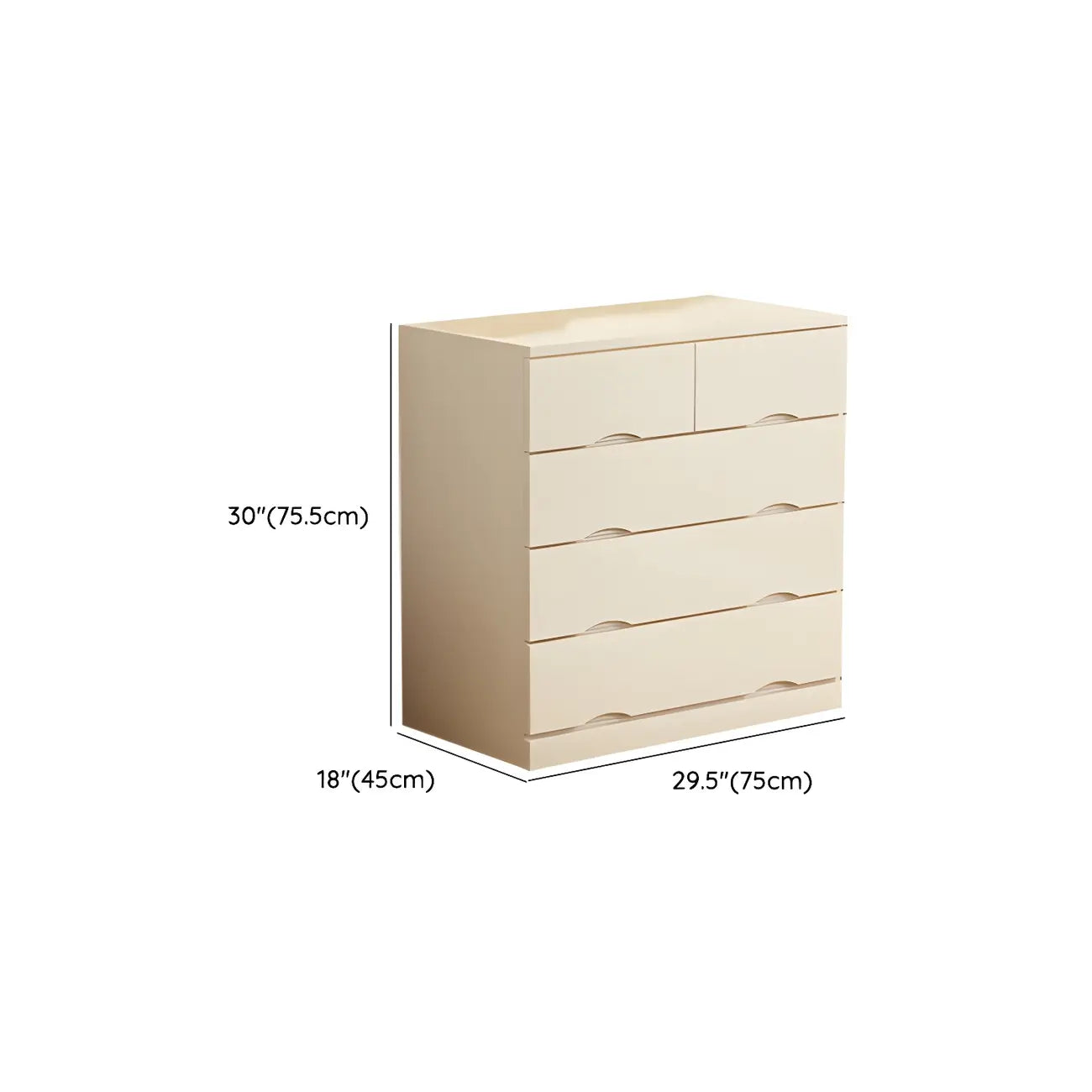 Classic White Wooden Dresser with Silent Drawers for Bedroom