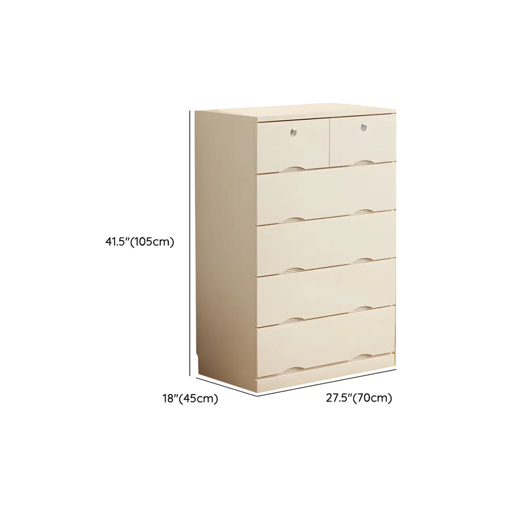 Classic White Wooden Dresser with Silent Drawers for Bedroom