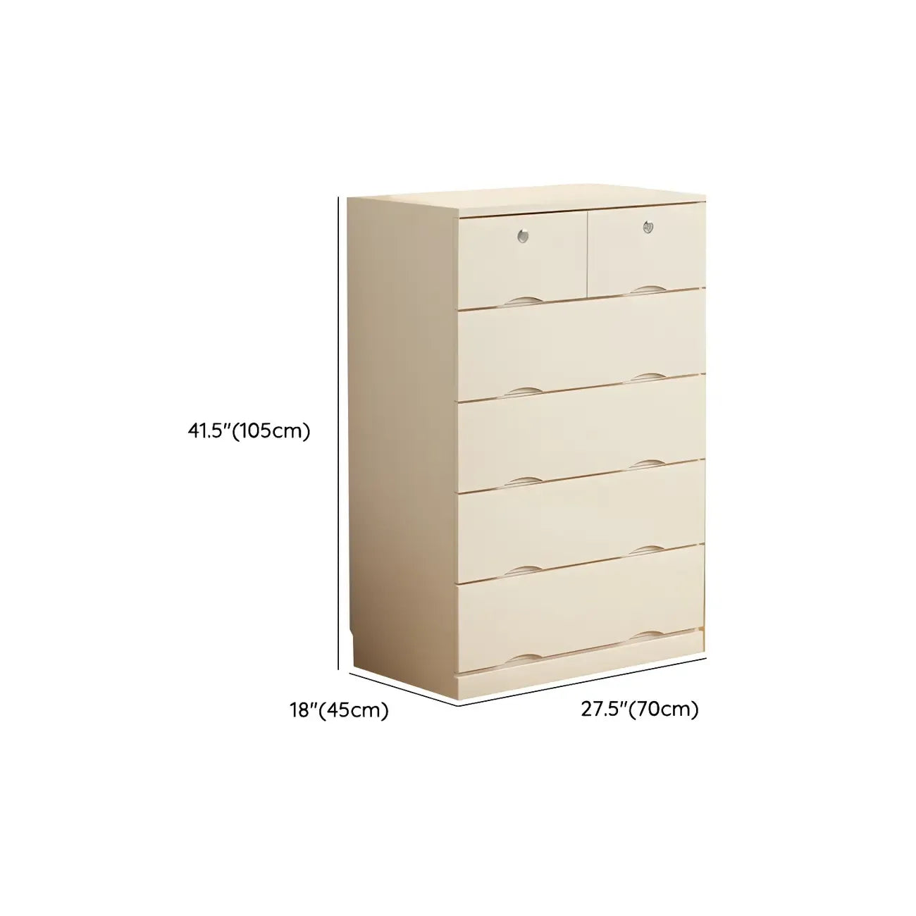 Classic White Wooden Dresser with Silent Drawers for Bedroom