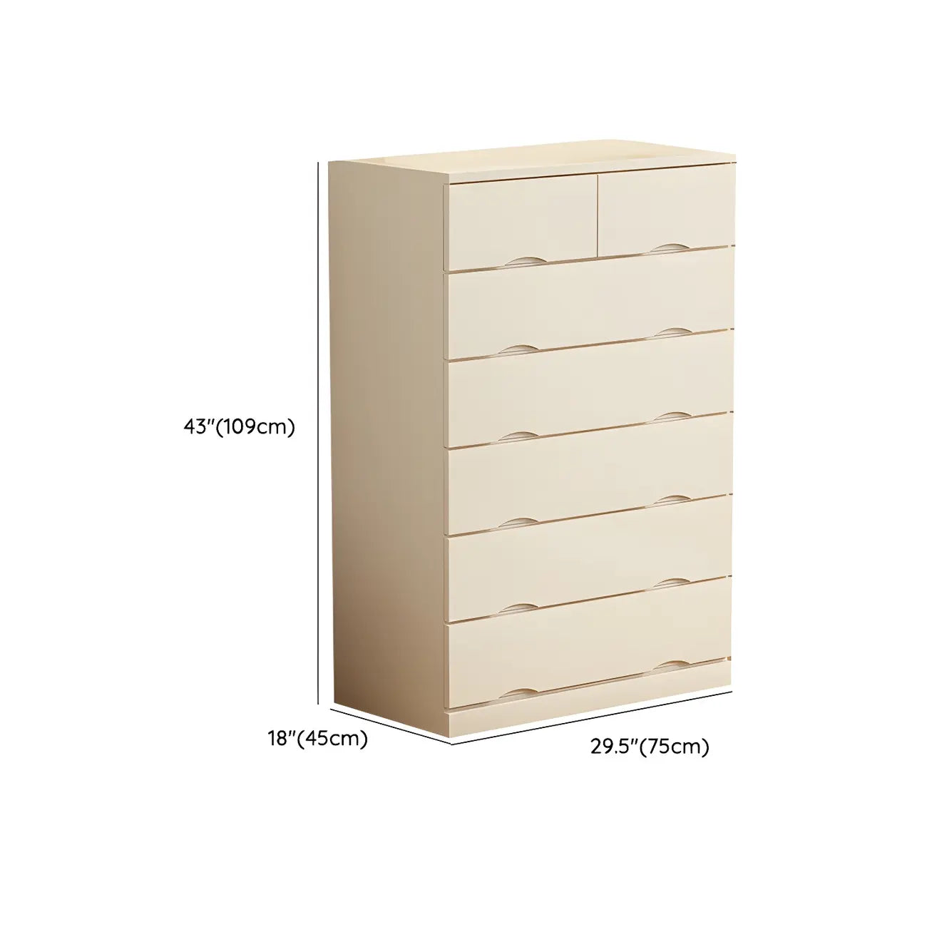 Classic White Wooden Dresser with Silent Drawers for Bedroom