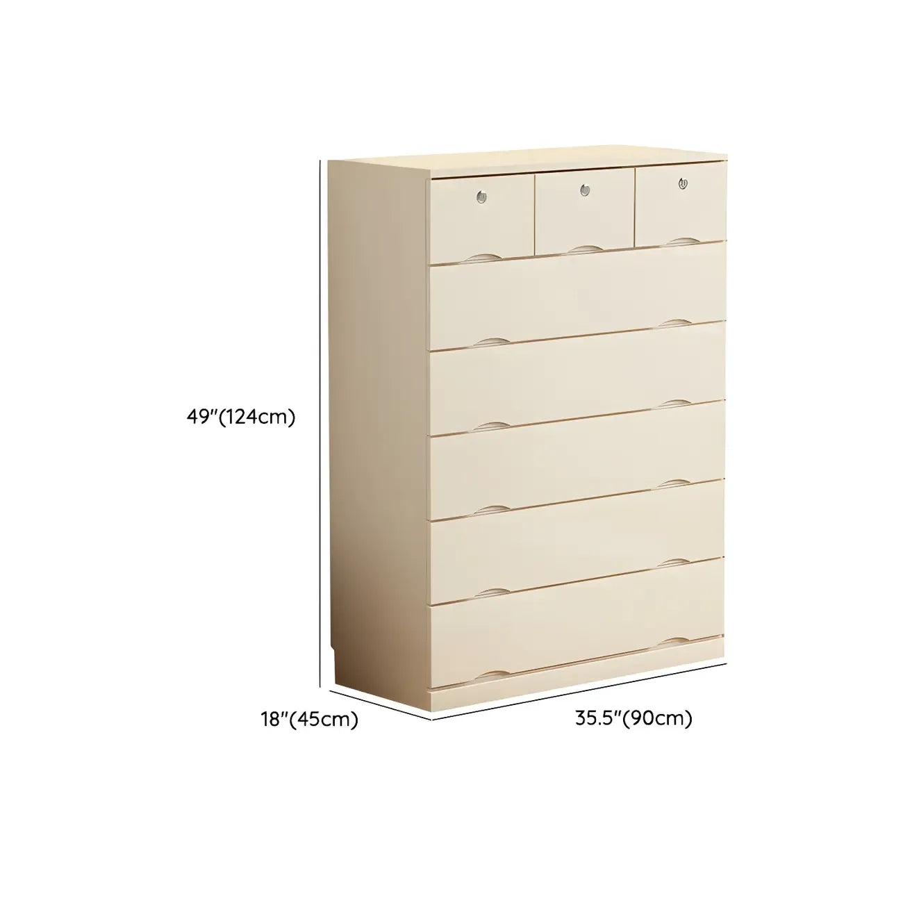 Classic White Wooden Dresser with Silent Drawers for Bedroom