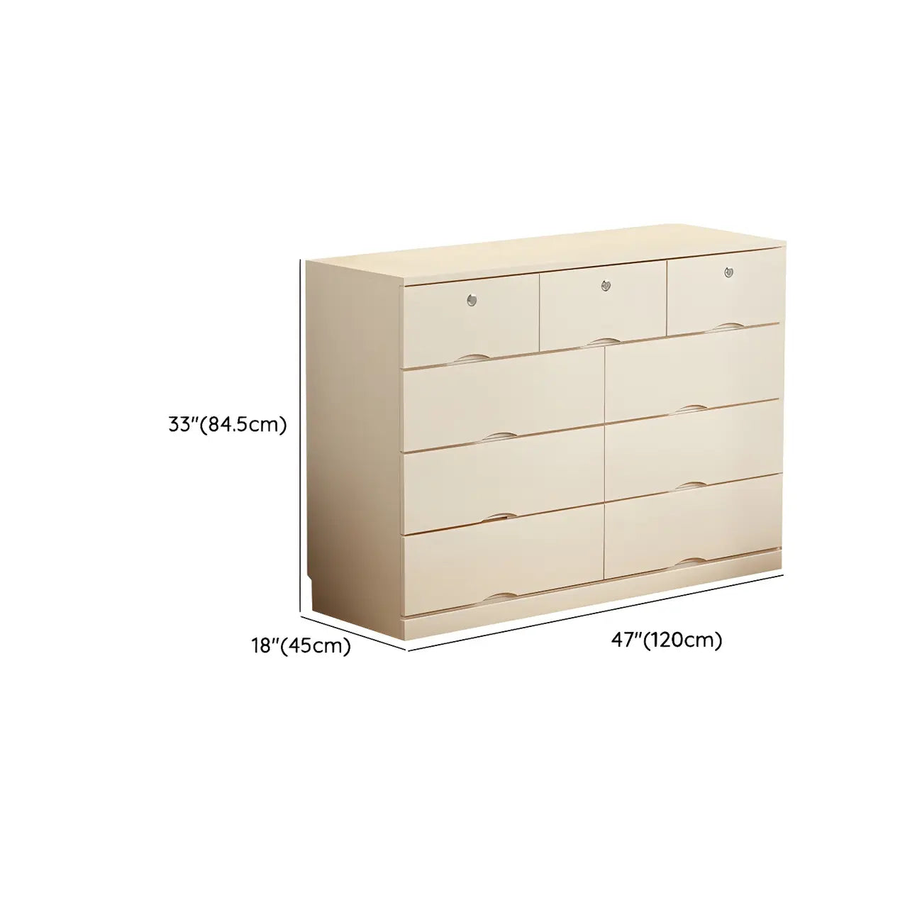 Classic White Wooden Dresser with Silent Drawers for Bedroom