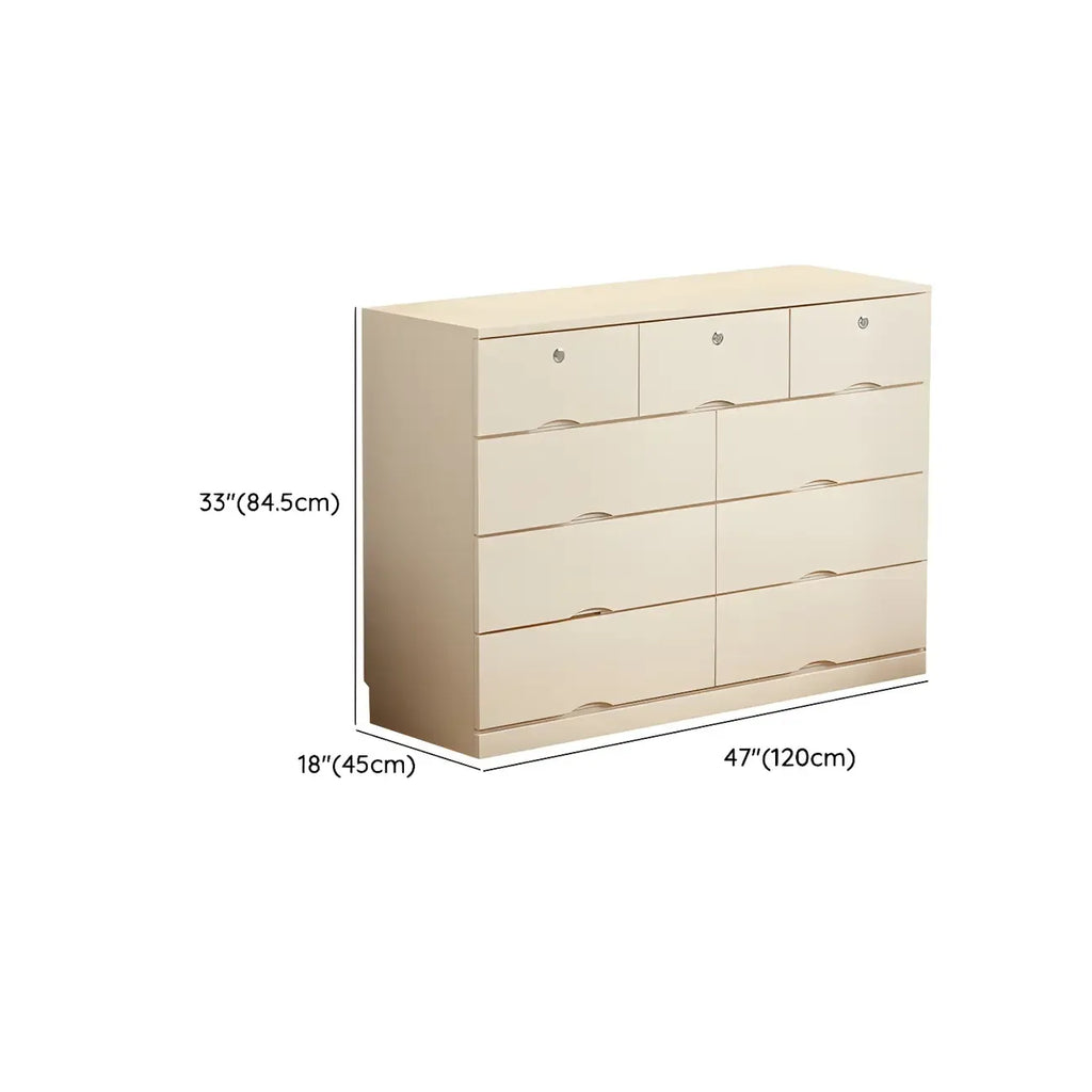 Classic White Wooden Dresser with Silent Drawers for Bedroom