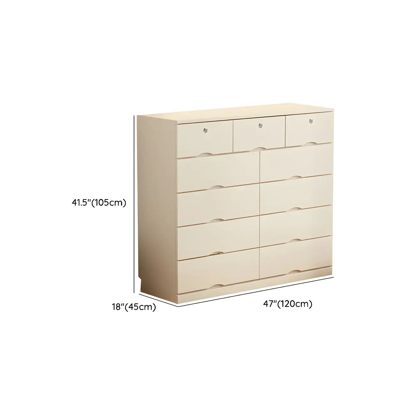 Classic White Wooden Dresser with Silent Drawers for Bedroom