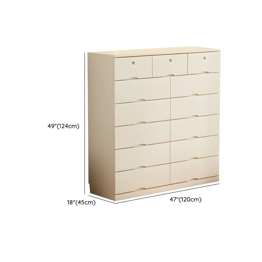 Classic White Wooden Dresser with Silent Drawers for Bedroom