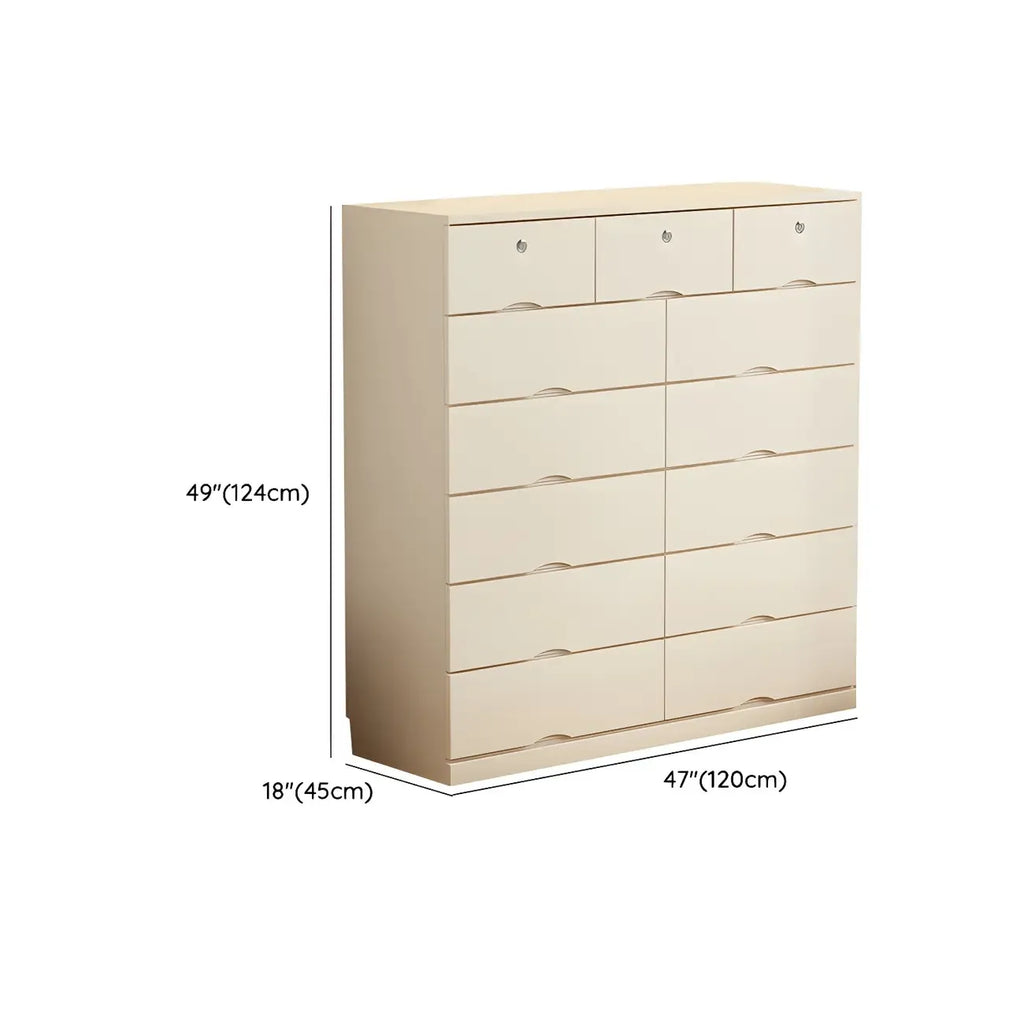 Classic White Wooden Dresser with Silent Drawers for Bedroom
