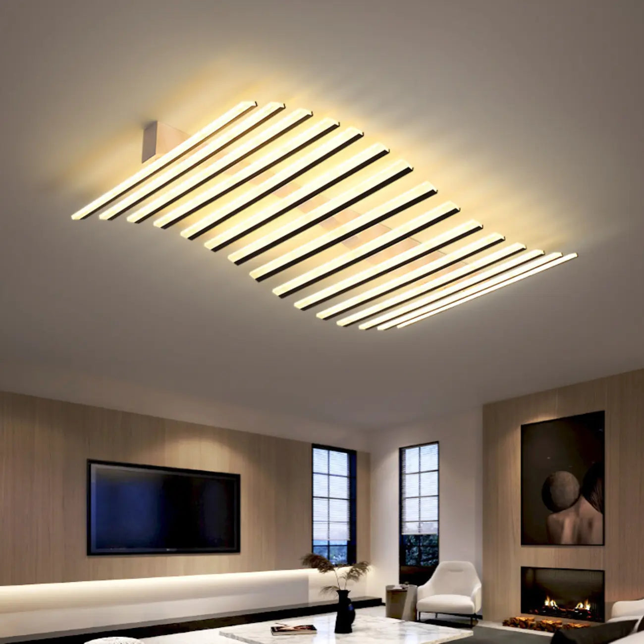 Linear LED Semi Flush Ceiling Light for Residential Use