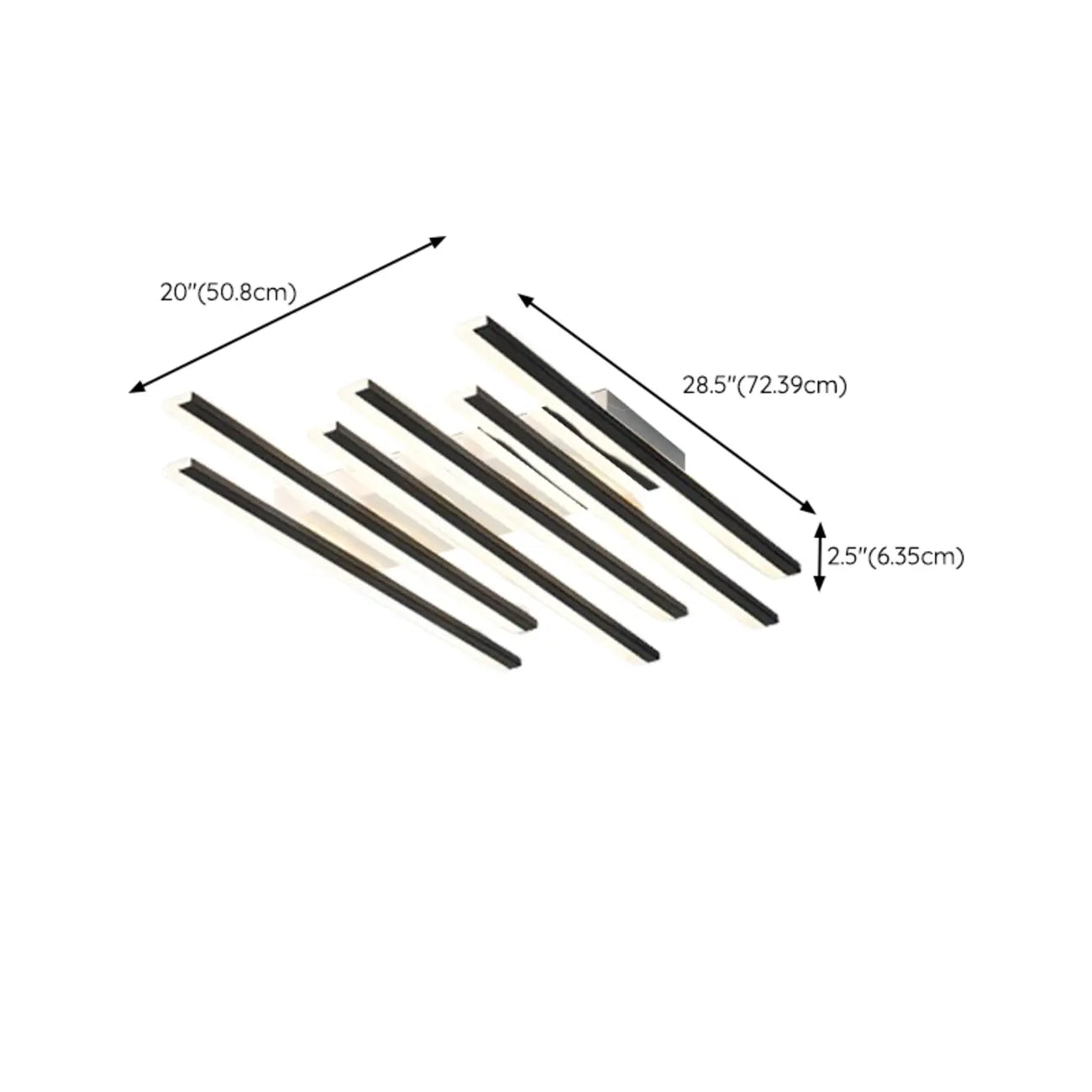 Linear LED Semi Flush Ceiling Light for Residential Use