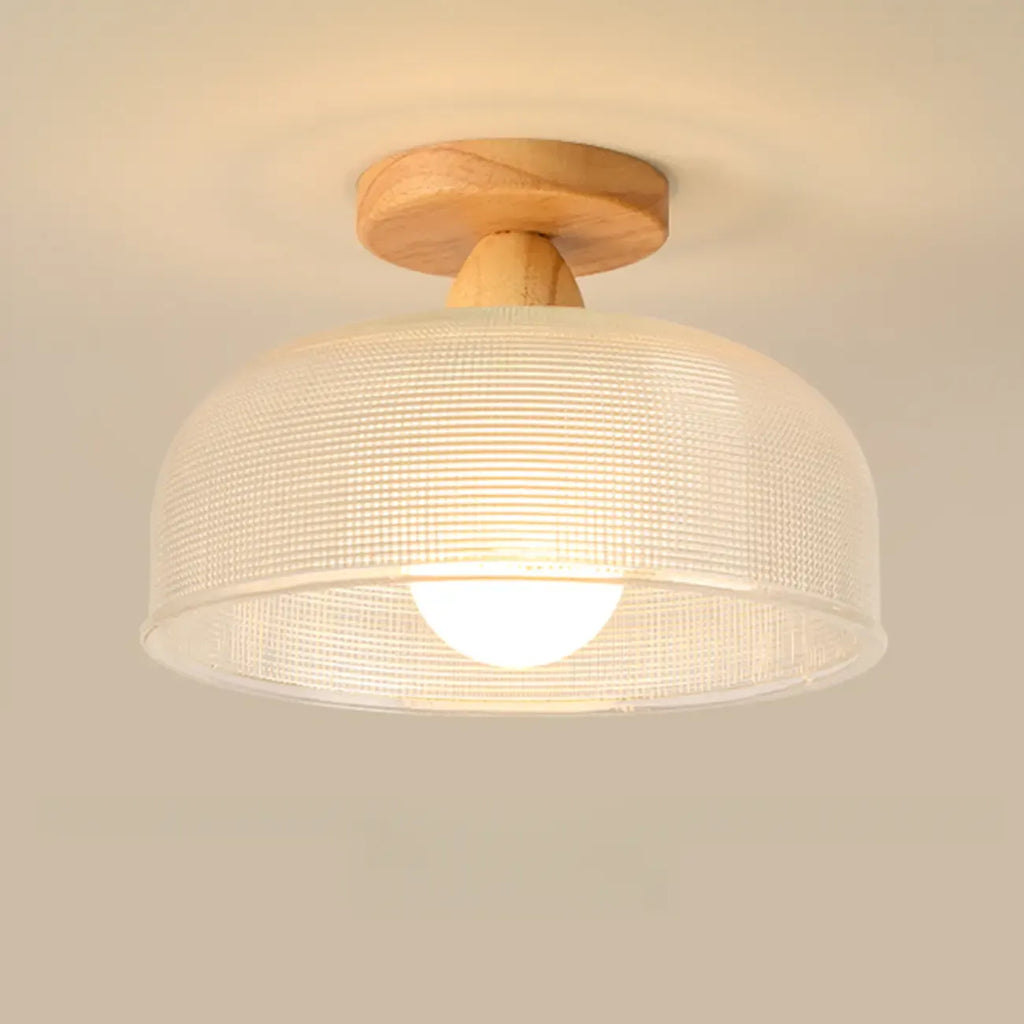 Modern LED Semi-Flush Ceiling Light with Clear Shade