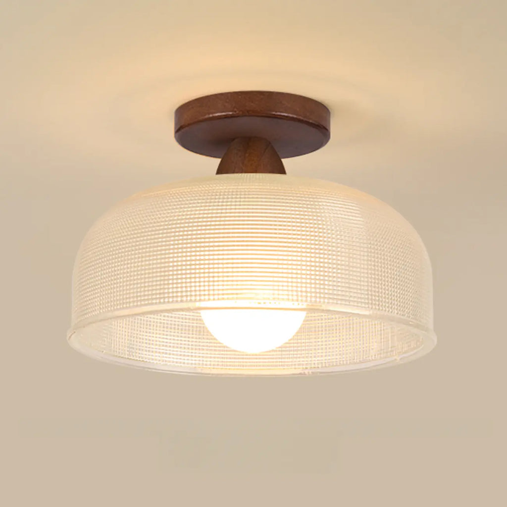 Modern LED Semi-Flush Ceiling Light with Clear Shade