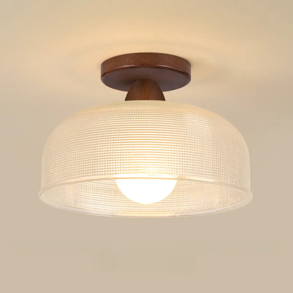 Modern LED Semi-Flush Ceiling Light with Clear Shade