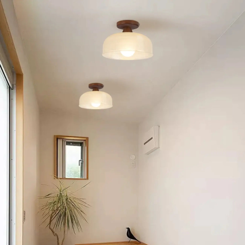 Modern LED Semi-Flush Ceiling Light with Clear Shade