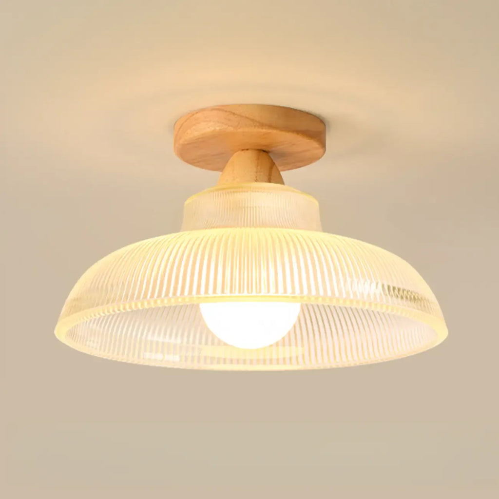 Modern LED Semi-Flush Ceiling Light with Clear Shade