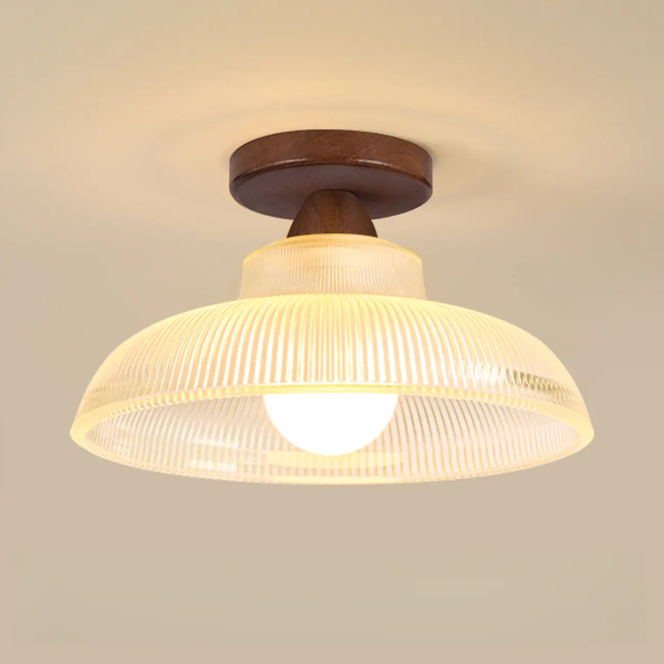 Modern LED Semi-Flush Ceiling Light with Clear Shade