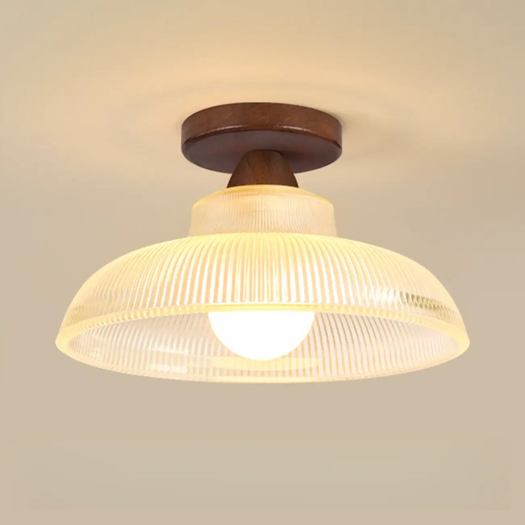 Modern LED Semi-Flush Ceiling Light with Clear Shade