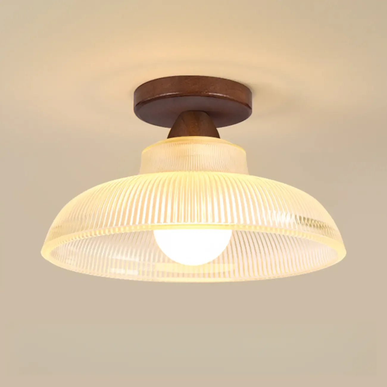 Modern LED Semi-Flush Ceiling Light with Clear Shade