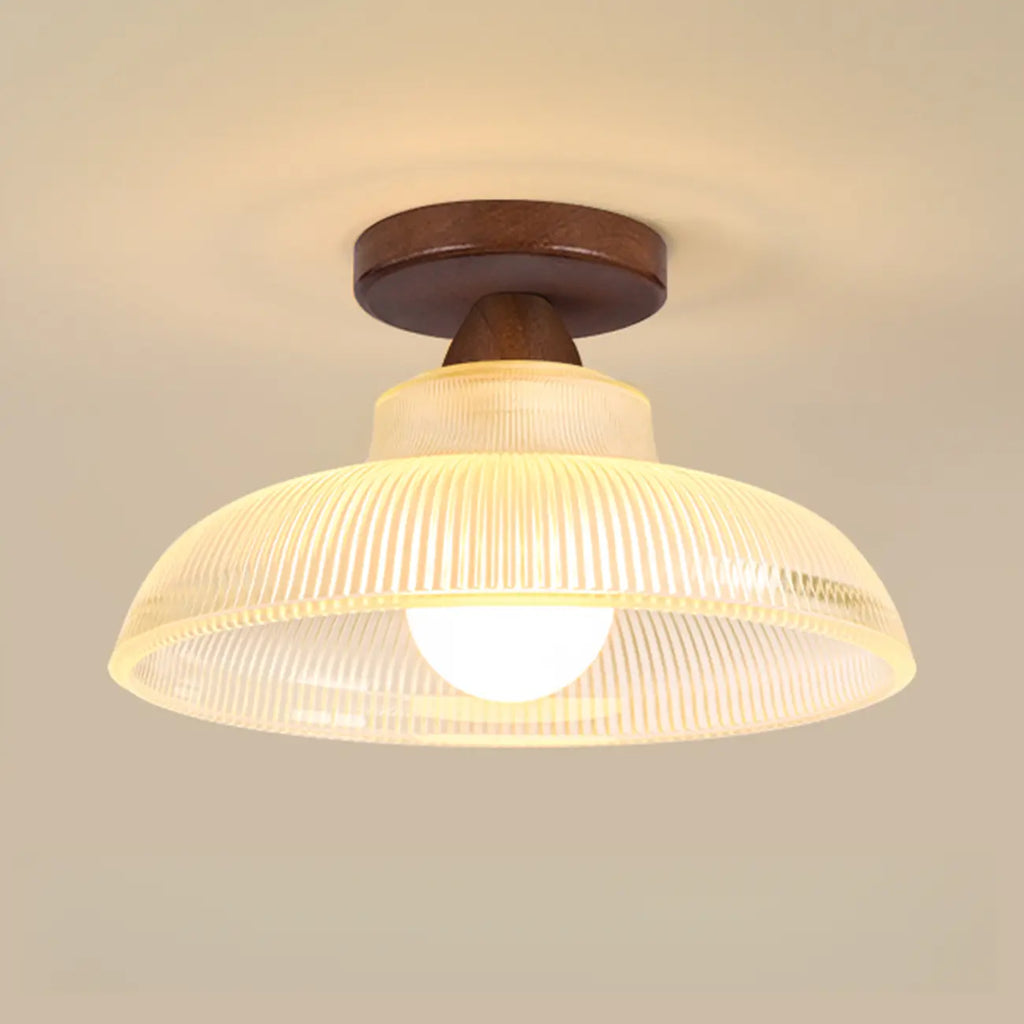 Modern LED Semi-Flush Ceiling Light with Clear Shade