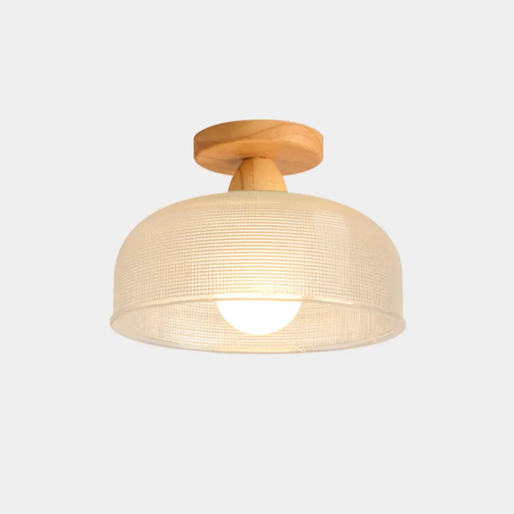 Modern LED Semi-Flush Ceiling Light with Clear Shade